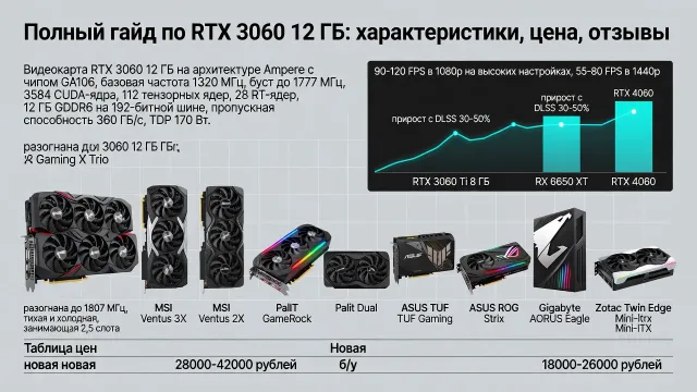 Полный гайд по RTX 3060 12 ГБ: характеристики, цена, отзывы